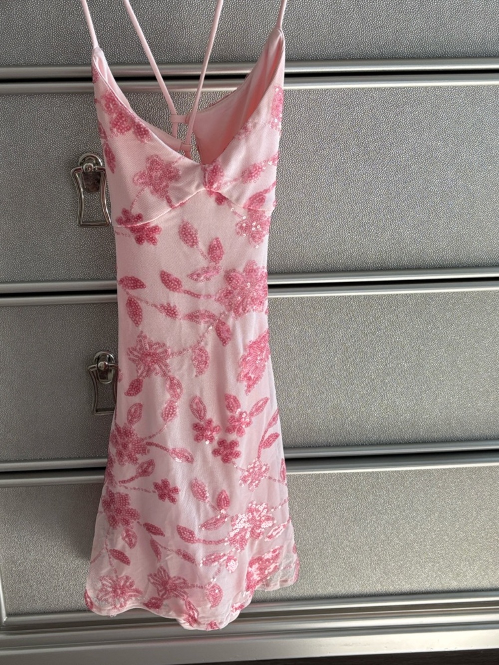 Beginning Boutique Pink Sequin Party Mini dress size US 0 like new condition